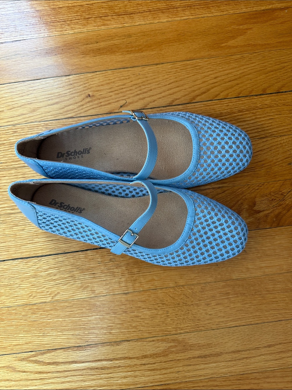Dr. Scholl's Light Blue Mary Jane Woven Flats